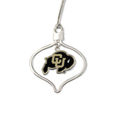 Colorado Buffaloes Circle 2 Piece Officially Licensed Silver Two-Piece Colored Ornaments